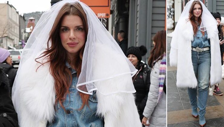 Yine bulmuş giyecek ilginç bir kıyafet: Damat yok ama duvağı başında