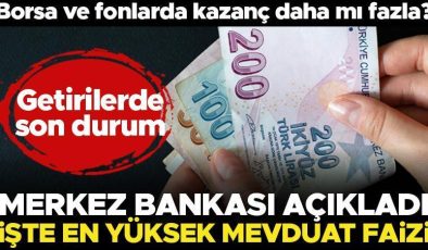 Merkez Bankası açıkladı… İşte en yüksek mevduat faizi… Borsa ve fonlarda kazanç daha mı fazla? İşte son durum…