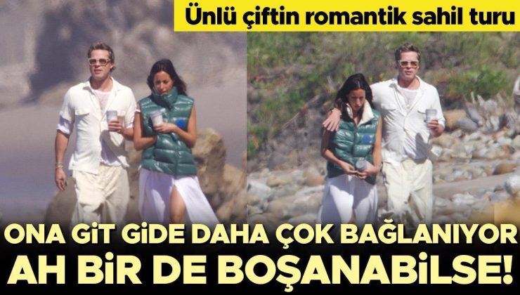Ünlü çiftin romantik sahil turu… Her geçen gün ona biraz daha bağlanıyor… Ah bir de boşanabilse!